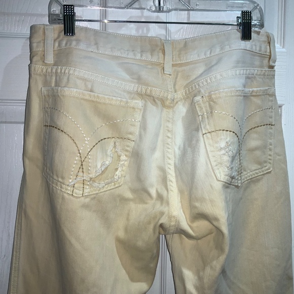 X-Ray Jeans off white jeans Sz 34 factory distressed whiskering - Picture 4 of 8
